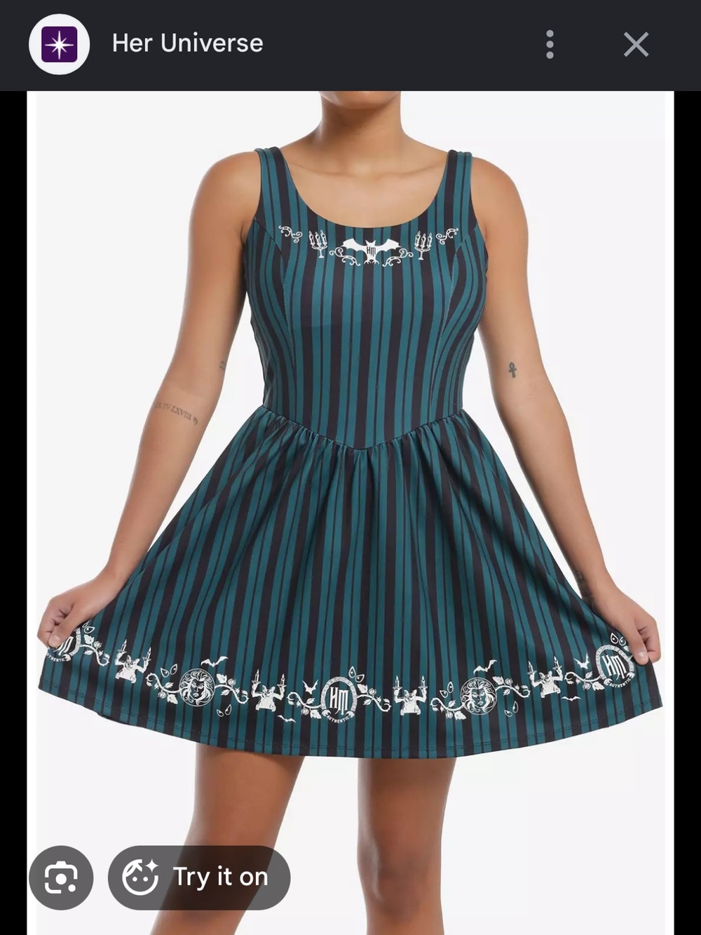 Her Universe Disney Haunted Mansion Athletic Dress NWT 2X Sold As Is
